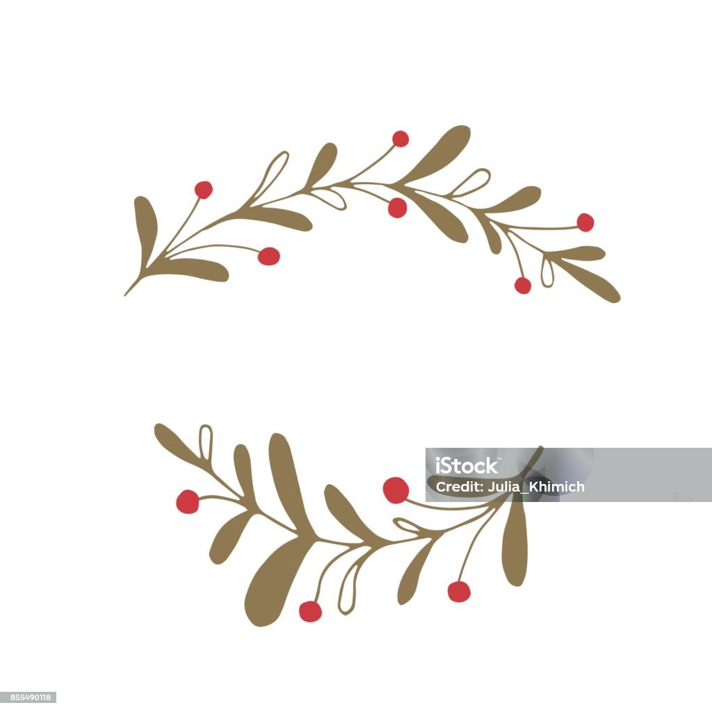 Elemento floral de Navidad Vector - arte vectorial de Navidad libre de derechos