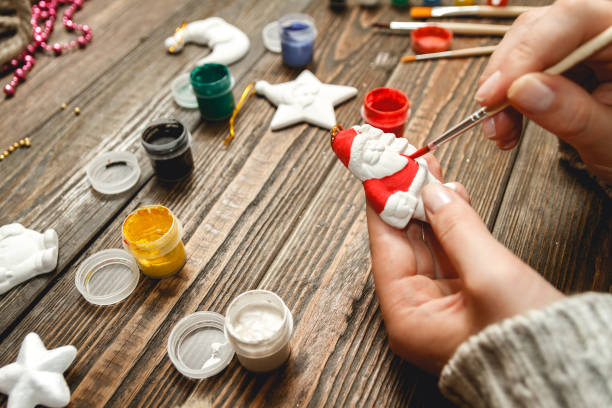 istock Woman create stylish christmas gifts 855493046