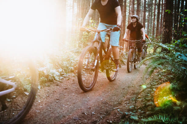 istock Women Mountain Biking Team 855493724