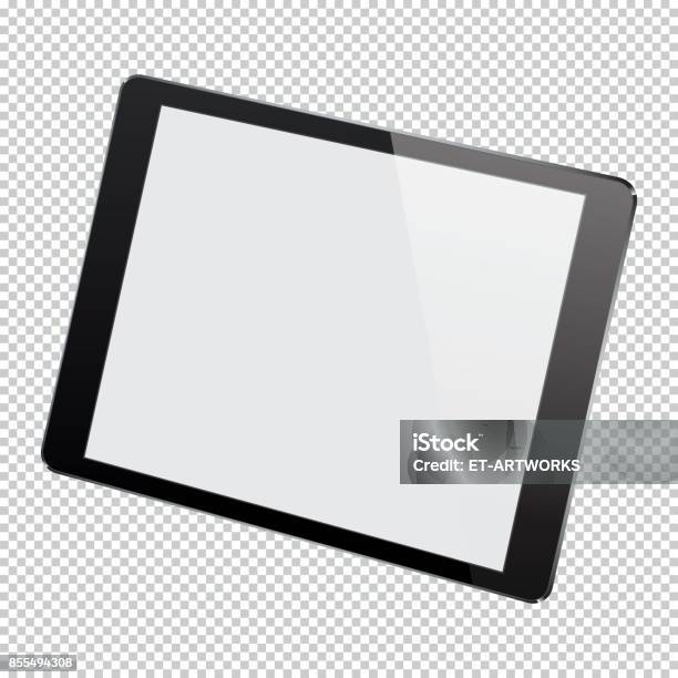 Realistic Digital Pc Tablet Stock Illustration - Download Image Now - Digital Tablet, Cut Out, Three Dimensional