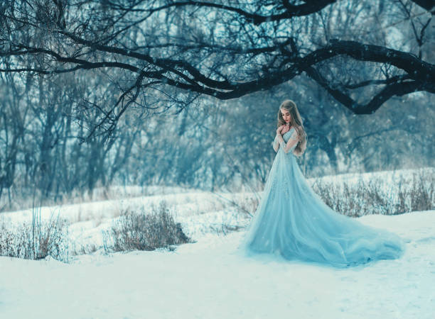 istock Lady in a luxury lush blue dress 855501294