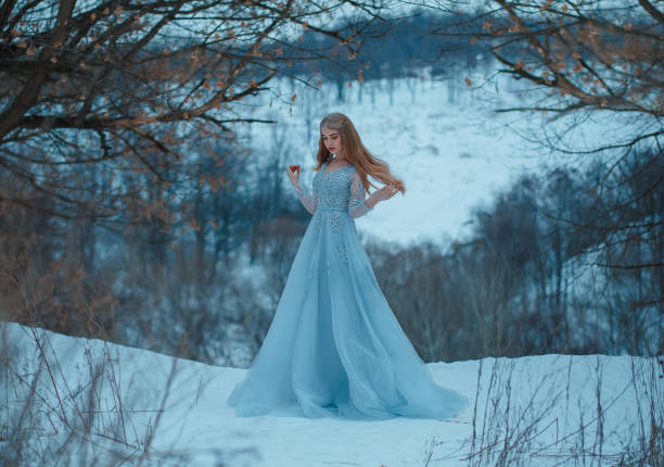istock Lady in a luxury lush blue dress 855503798