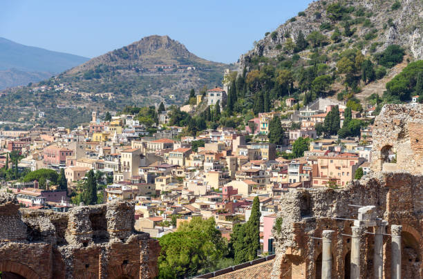 istock Taormina from the ancient theater, sicily, italy 855503882