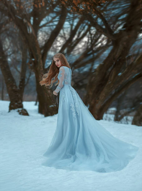 istock Lady in a luxury lush blue dress 855504036