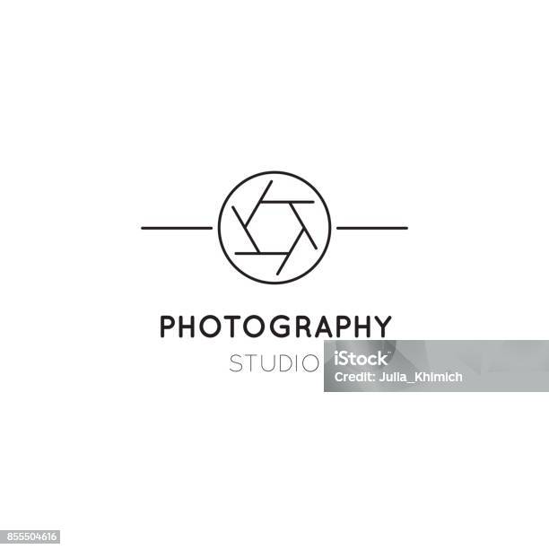 Photography Line Icon Template Stock Illustration - Download Image Now - Logo, Photographic Print, Photography Themes