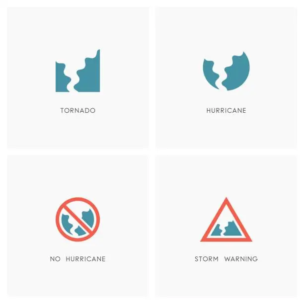 Vector illustration of Hurricane symbol set