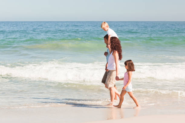 istock Joyful family at the beach 855507744
