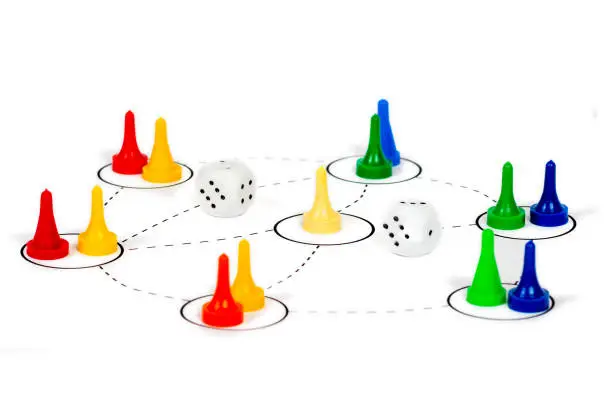 social network communication concept with white dice