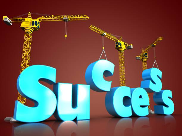 istock 3d success blue color over red 855516412