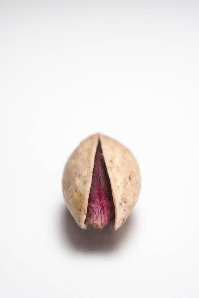 Just picked pistachio from Bronte Sicily on white background