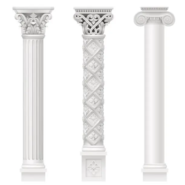 Vector illustration of Set of classical columns