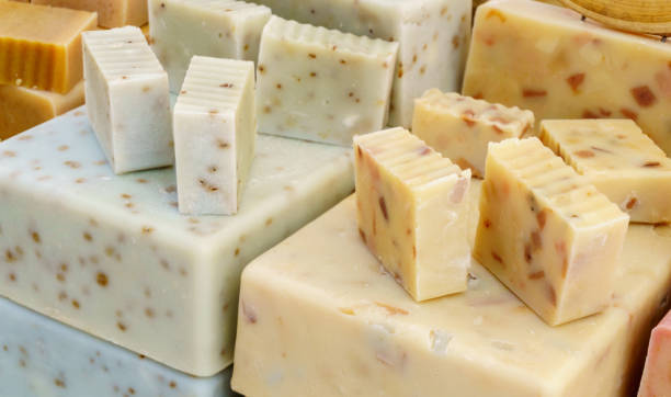 istock Rows of colorful homemade soap 855521788