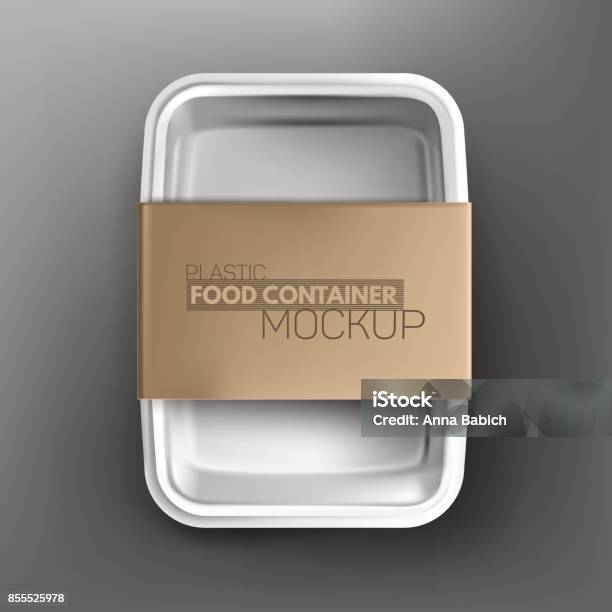 Realistic Plastic Food Container Mockup Stock Illustration - Download Image Now - Box - Container, Food, Template