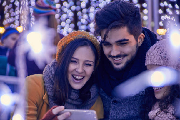 istock Friends On Christmas Market 855529406