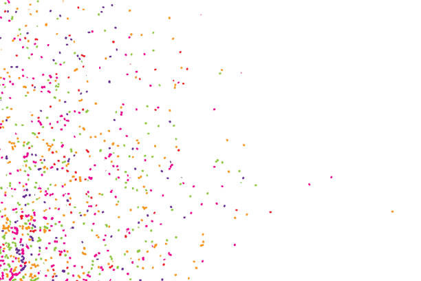 istock Colorful celebration background with confetti isolated on white, holiday illustration. Abstract background with many splattered falling round glitter pieces. Sprinkle random pattern, confetti blow. 855533300