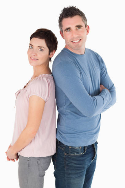 istock Portrait of a back-to-back couple 855540152