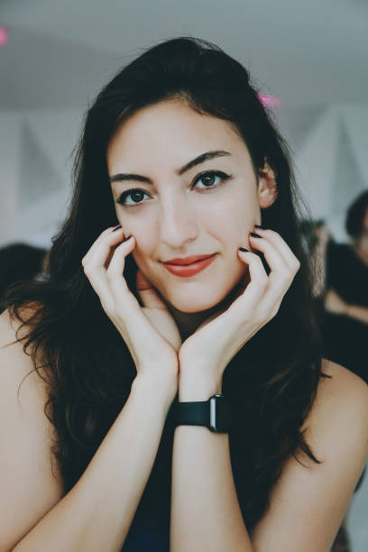 istock Smiling beautiful girl in a cafe. 855543386