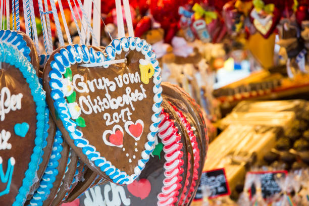 istock Gingerbread hearts sold on the Beer Fest 855549904