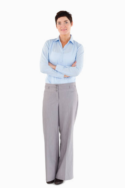 istock Smiling businesswoman standing up 855549952