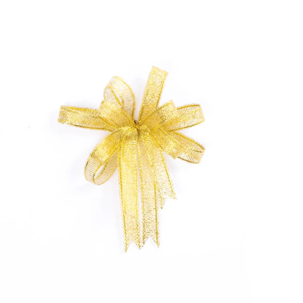istock golden ribbon isolated on white background. 855557550