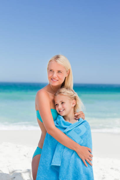 istock Mother with her daughter in her towel 855560876