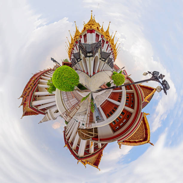 istock 360 Panorama Golden pagoda in Wat Ratcha Nadda Temple 855591064