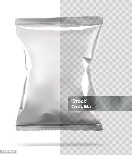 Blank Package Isolated On Transparent Background Stock Illustration - Download Image Now - Bag, Computer Chip, Packaging