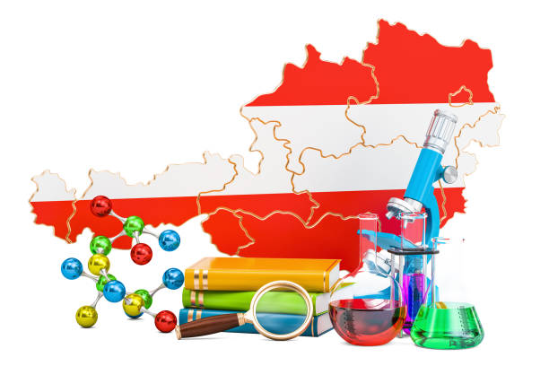 istock Scientific research in Austria concept, 3D rendering isolated on white background 855594298