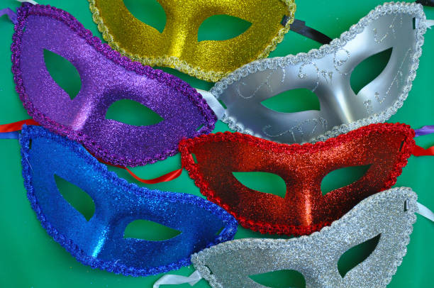 istock Colorful glittery masks 855594558