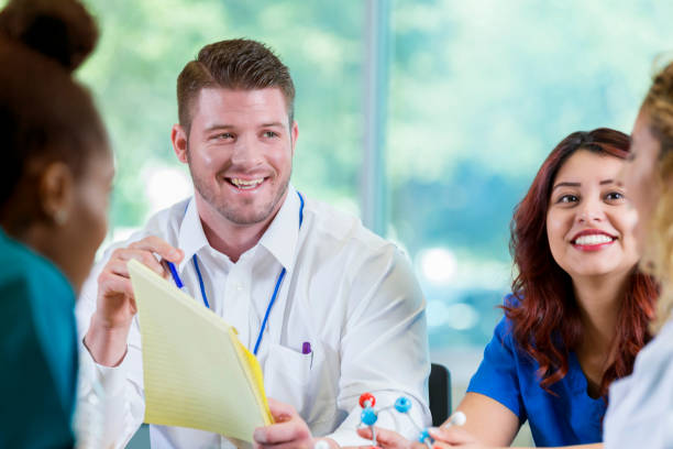 istock Medical professional participate in a continuing education seminar 855597362