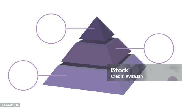 Blue Layered Shaded Pyramid Vector Diagram With Labels Stock Illustration - Download Image Now