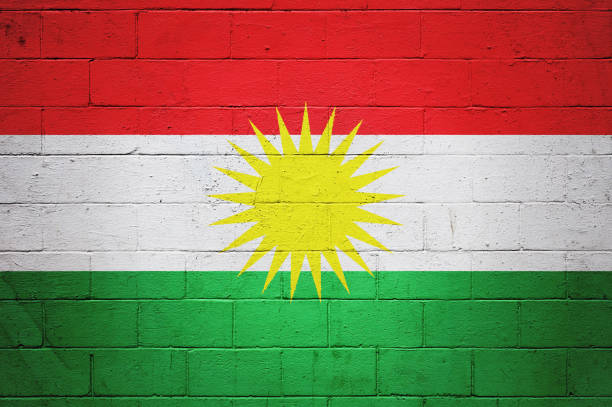 istock Flag of Kurdistan painted on a wall 855605038