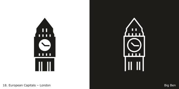 illustrazioni stock, clip art, cartoni animati e icone di tendenza di big ben - torre dellorologio