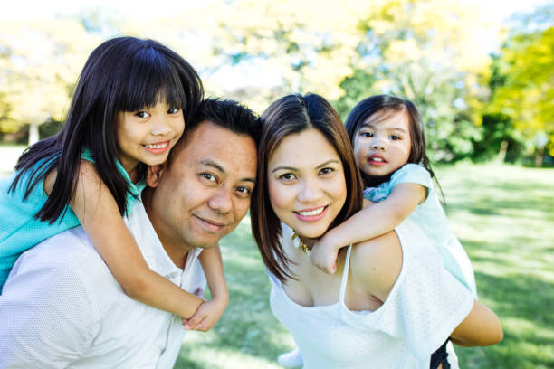 istock Happy family of four 855653904
