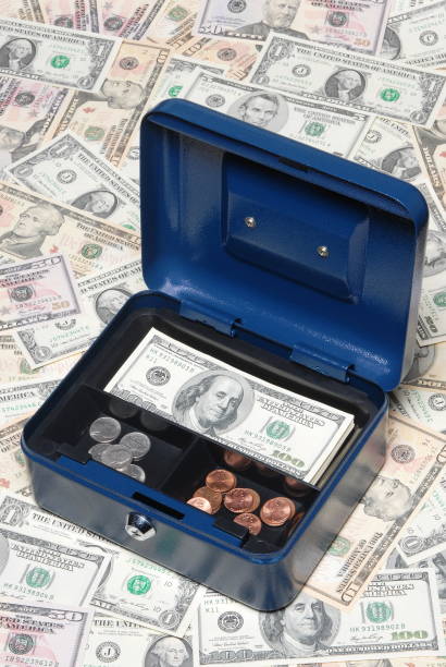 istock Cash safety deposit box 855663774