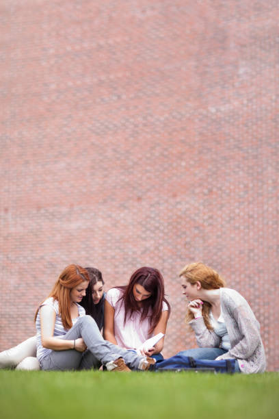 istock Portrait of friends reading a book 855672080