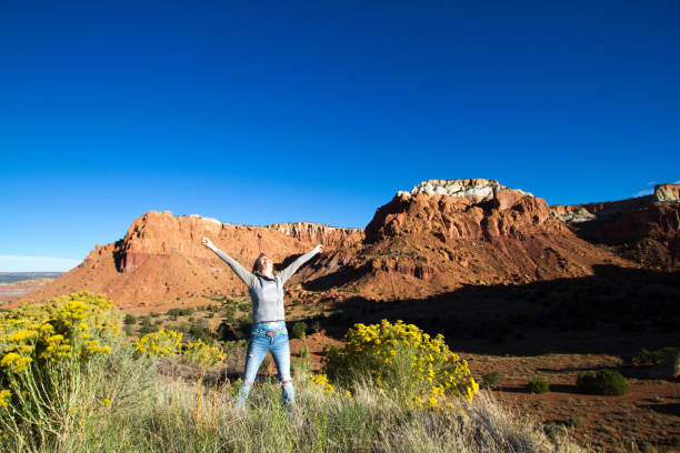 istock Wilderness Victory: Woman with Arms Raised in Joy 855675152
