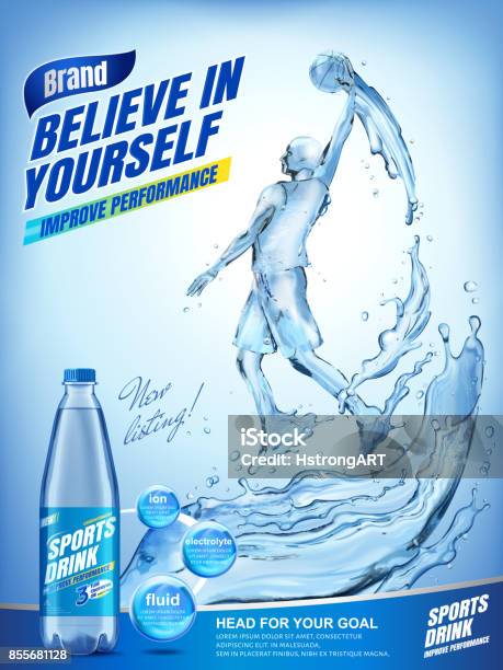 Amazing Sports Drink Ads Stock Illustration - Download Image Now - Sport Drink, Electrolyte, Water