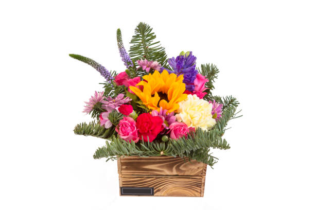 istock Bright buketny composition from fresh flowers, the white isolated background 855690852