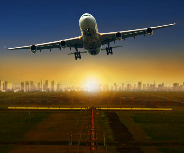 istock jet plane taking off from airport runway for traveling and logistic theme 855697704