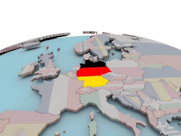istock Political map of Germany on globe with flag 855699608