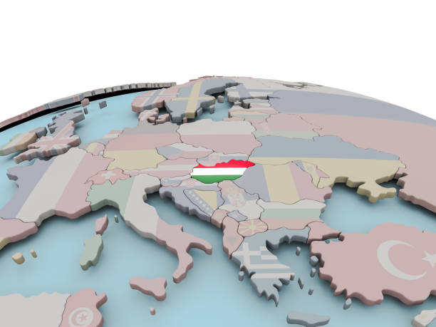Political Map Of Hungary On Globe With Flag Stock Photo Download Political Map Of Hungary On Globe With Flag 