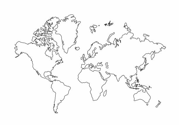 World map outline graphic freehand drawing on white background, vector of Asia, Europe, north, south, america, Australia and africa World map outline graphic freehand drawing on white background, vector of Asia, Europe, north, south, america, Australia and africa argyll and bute stock illustrations