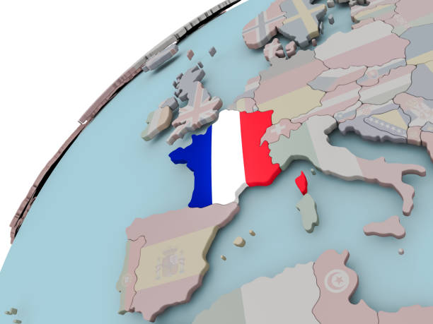 istock Map of France with flag 855703110