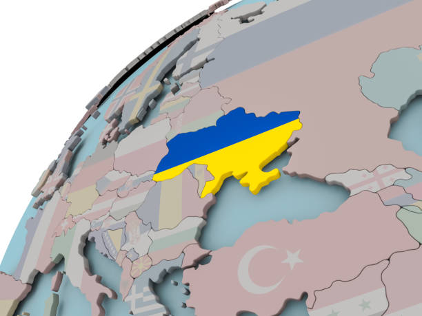 istock Map of Ukraine with flag 855703160