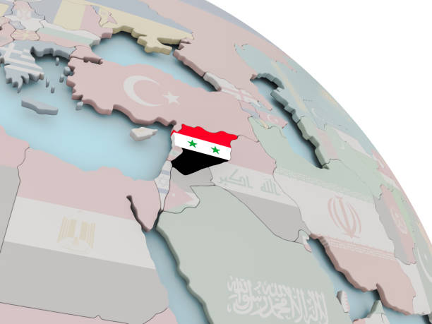 istock Map of Syria with flag 855709028