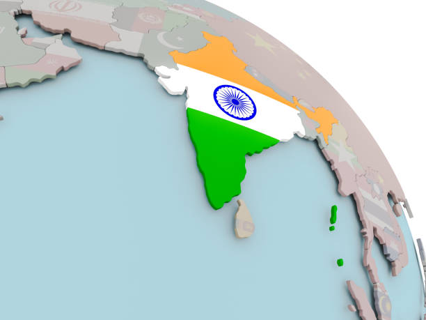 istock Map of India with flag 855709038