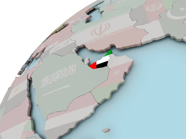 istock Map of United Arab Emirates with flag 855713764