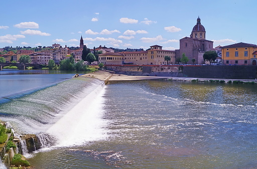 The Arno River in Florence, Santa Rosa weir