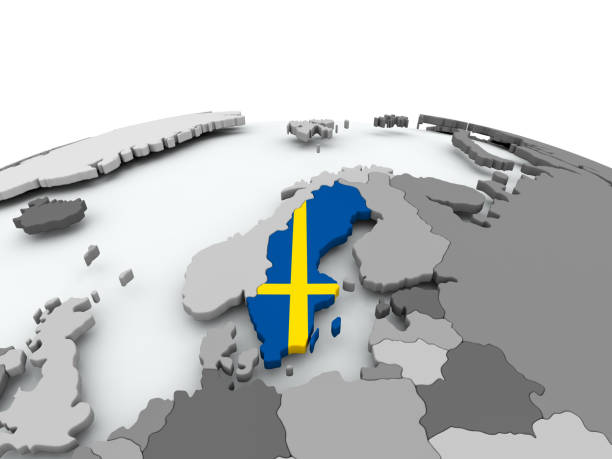 istock Flag of Sweden on globe 855735810
